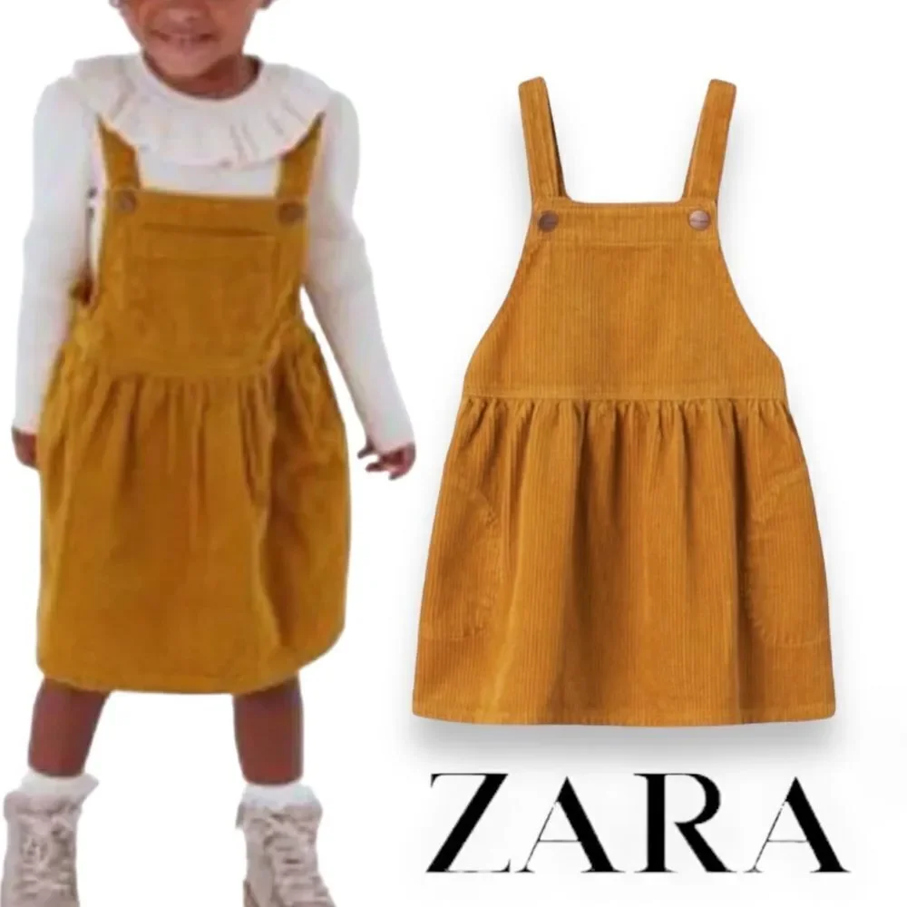 ZARA Kids | Mustard | CORDUROY PINAFORE DRESS